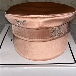 Chic Satin Cap with Rhinestone Accents